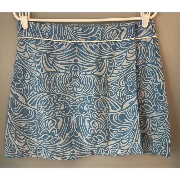 Patagonia Dresses & Skirts - Patagonia Womens Button Out Boardie Island Mini Wrap Skirt Size 8 Blue
